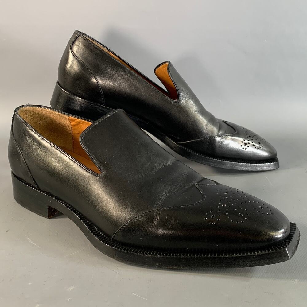 CERTO Size 10 Black Wingtip Leather Oxford Loafers